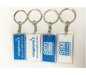 Móc khóa nhựa dẻo in logo công ty Vinaphone